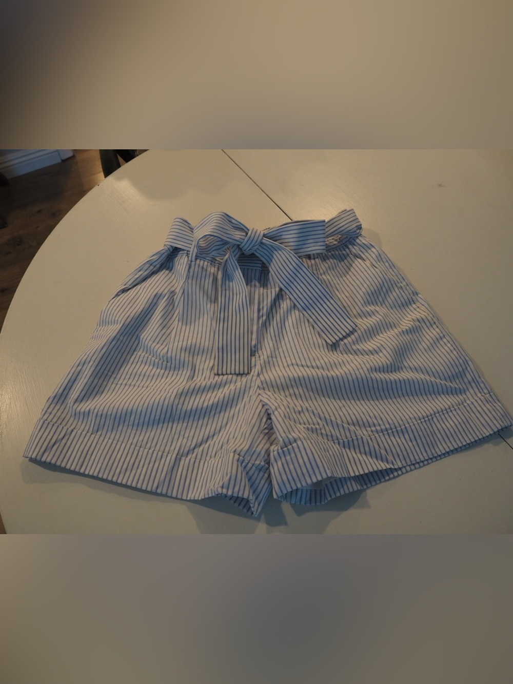 Vintage NWT J. Crew Blue and White Striped Paperbag Waist Shorts